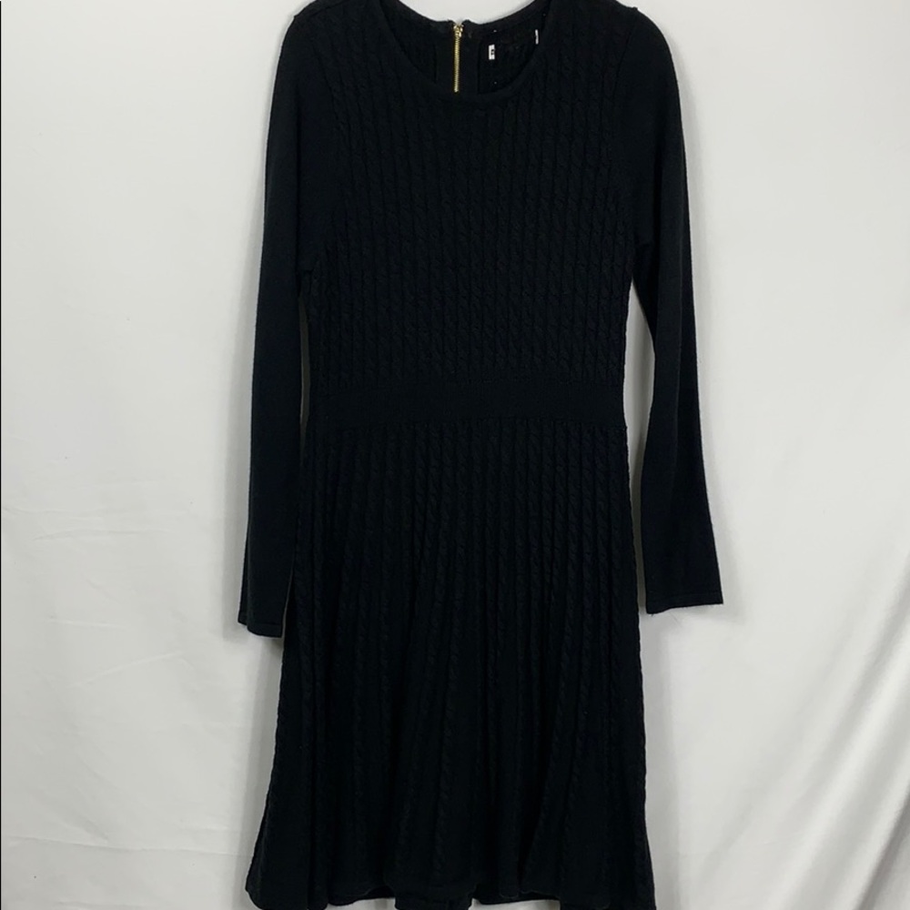 Calvin Klein black cable knit sweater dress B18”
